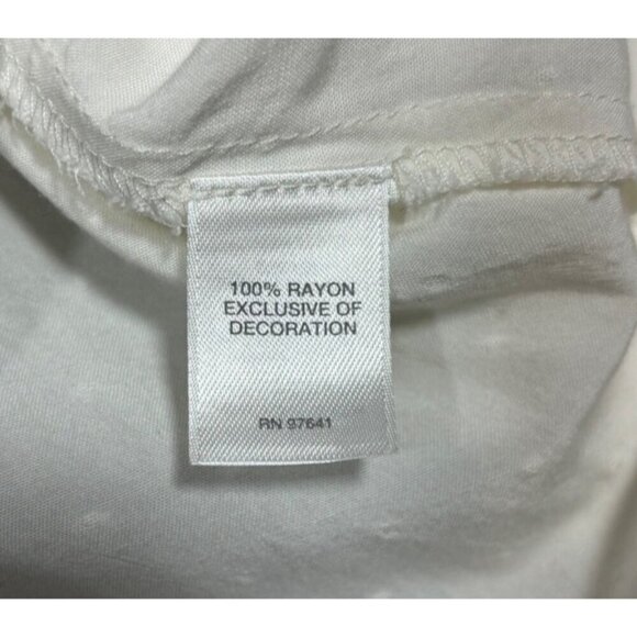 J Jill Womens Blouse M White Ivory Button-Up Long Sleeve Swiss Dot - Picture 4 of 5